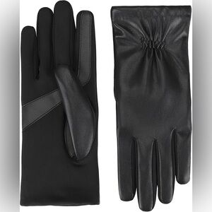 Isotoner | Smart Touch Genuine Leather Glove with Spandex Palm Size L/XL